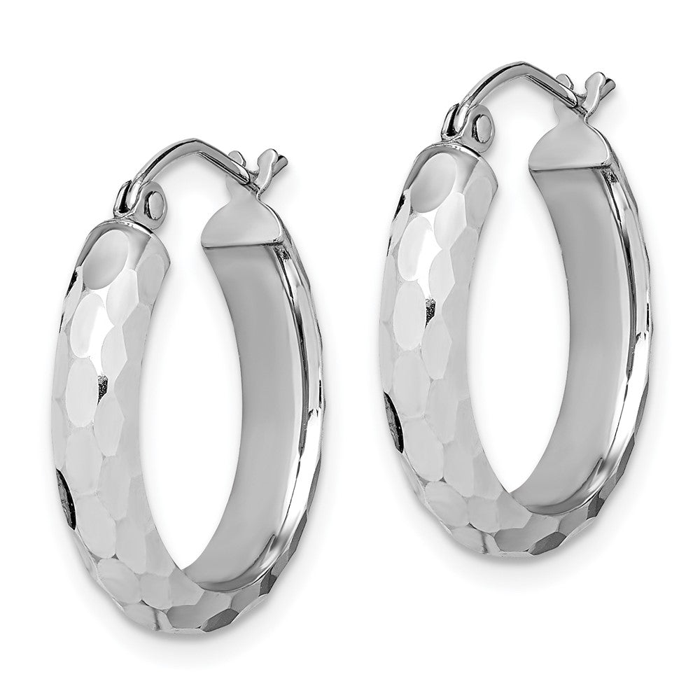 14K Weißgold Diamantiert Creolen