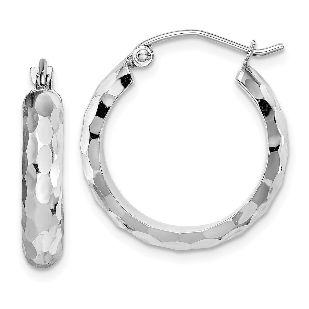 14K Weißgold Diamantiert Creolen