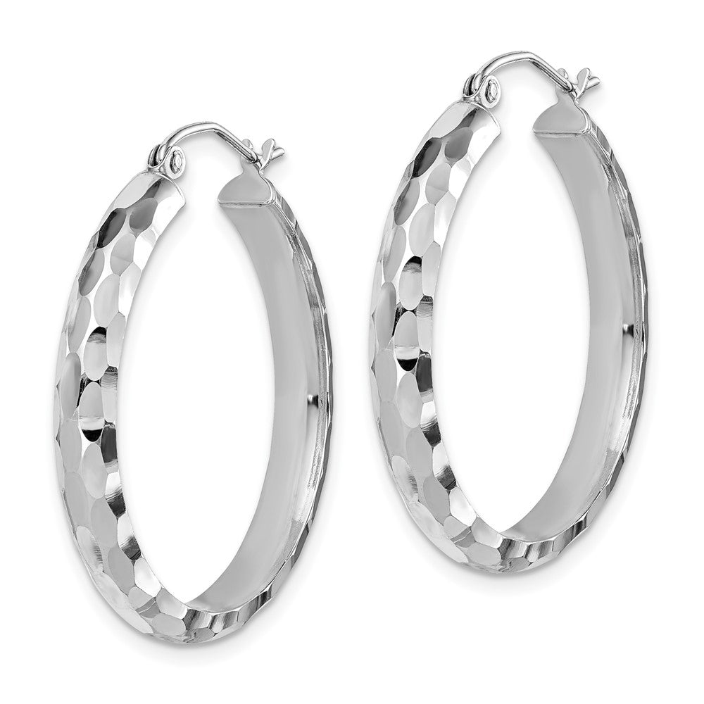 14K Weißgold Diamantiert Creolen