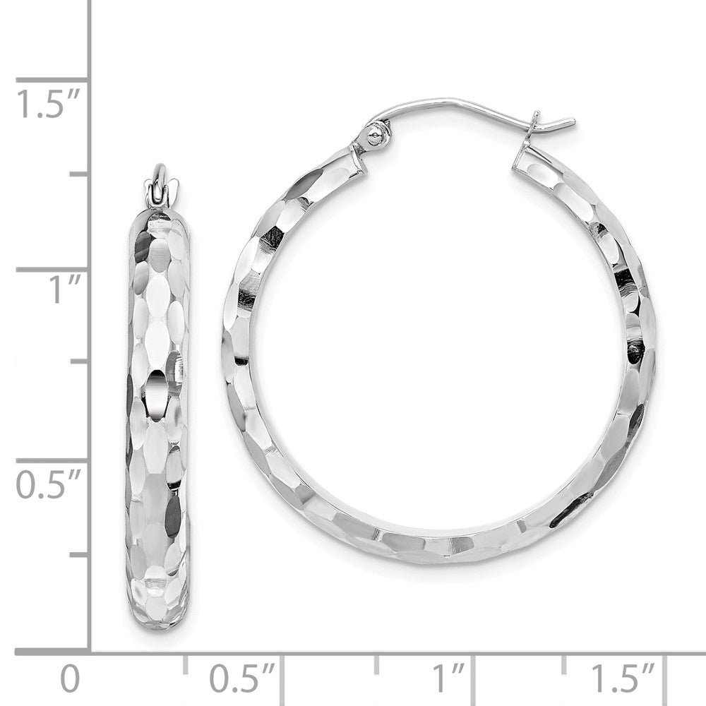 14K Weißgold Diamantiert Creolen