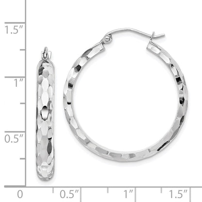 14K Weißgold Diamantiert Creolen