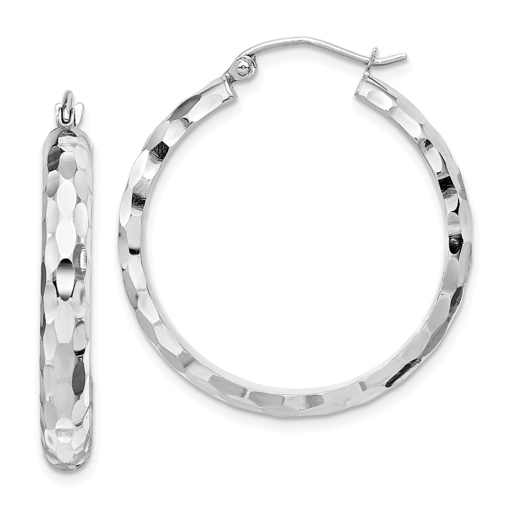 14K Weißgold Diamantiert Creolen