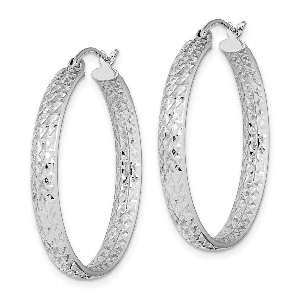 14K Weißgold Diamantiert In/out Creolen