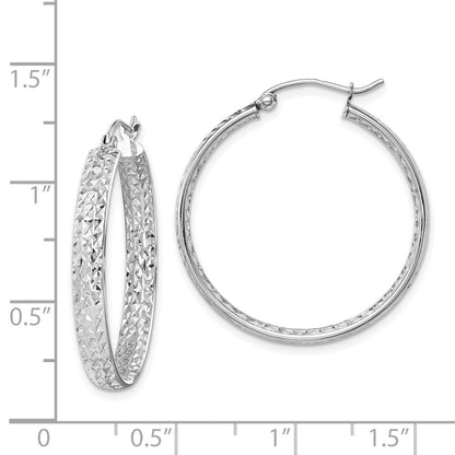 14K Weißgold Diamantiert In/out Creolen