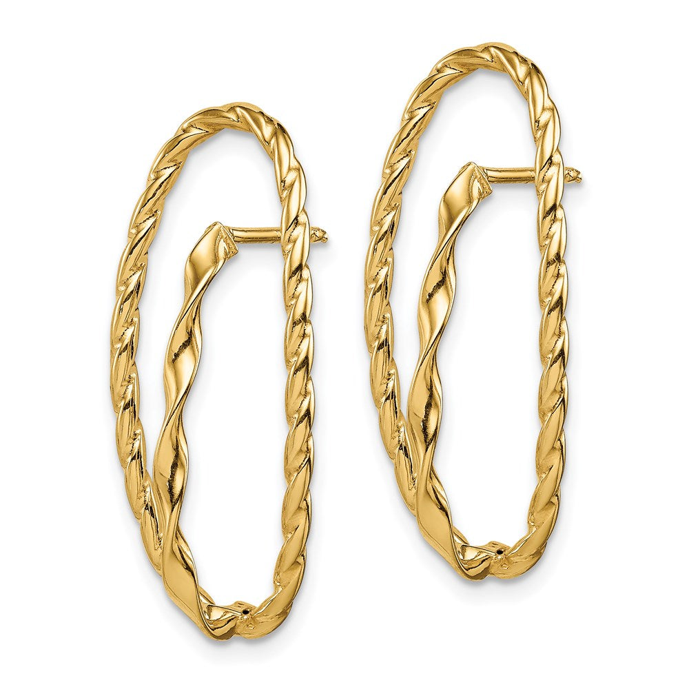 14K Gelbgold Gedreht Fantasie Ohrstecker