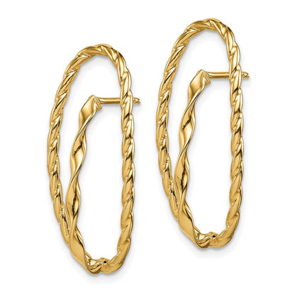 14K Gelbgold Gedreht Fantasie Ohrstecker