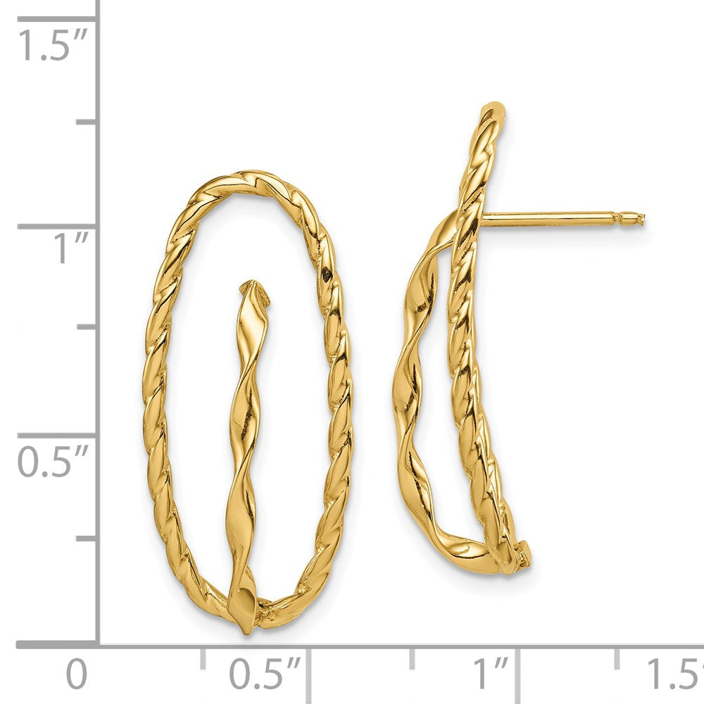 14K Gelbgold Gedreht Fantasie Ohrstecker