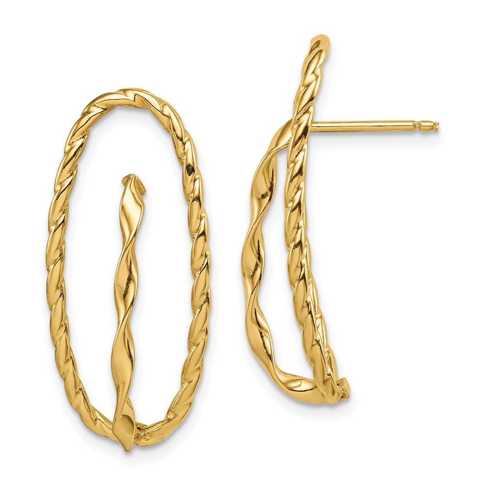14K Gelbgold Gedreht Fantasie Ohrstecker