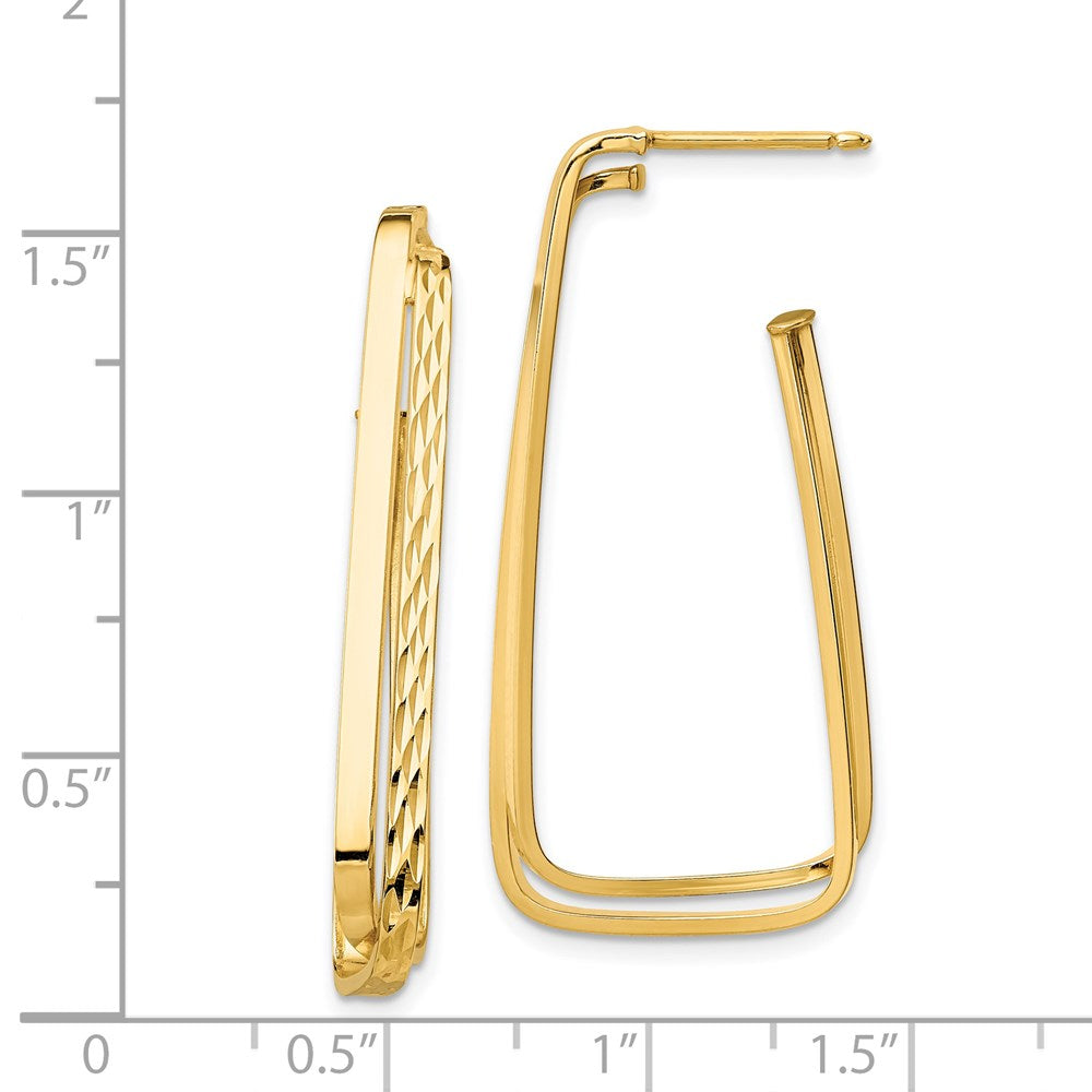 14K Gelbgold Poliert & Diamantiert Fantasie Ohrstecker