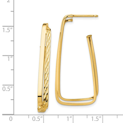 14K Gelbgold Poliert & Diamantiert Fantasie Ohrstecker