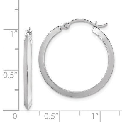 14K Weißgold Poliert Creolen