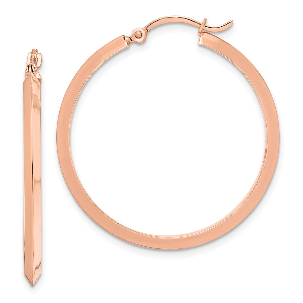 14K Roségold Poliert Creolen