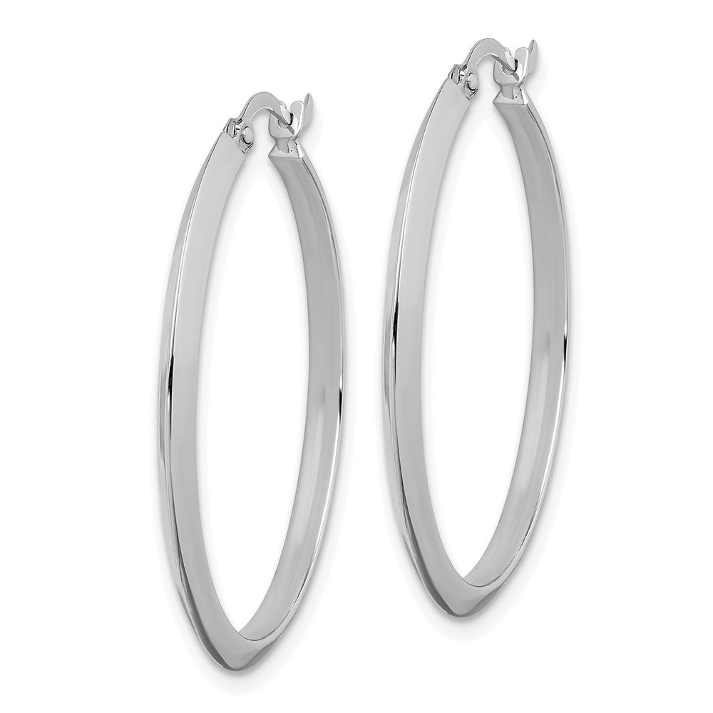 14K Weißgold Poliert Creolen