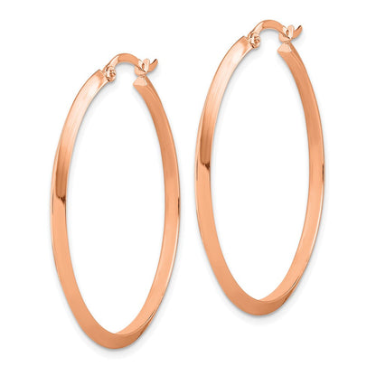 14K Roségold Poliert Creolen