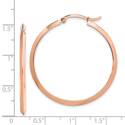14K Roségold Poliert Creolen