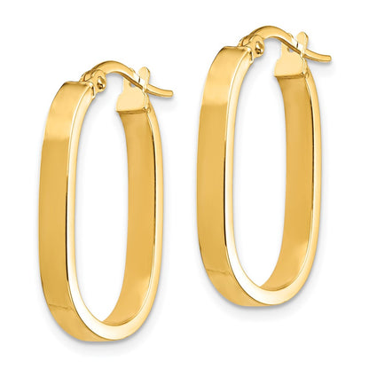 14K Gelbgold 3x2mm Oval Creolen