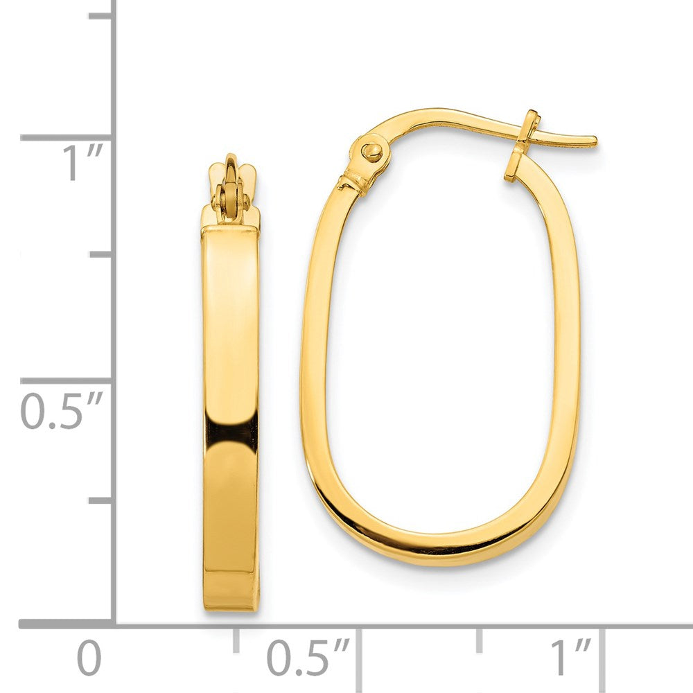 14K Gelbgold 3x2mm Oval Creolen