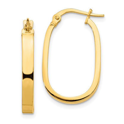 14K Gelbgold 3x2mm Oval Creolen