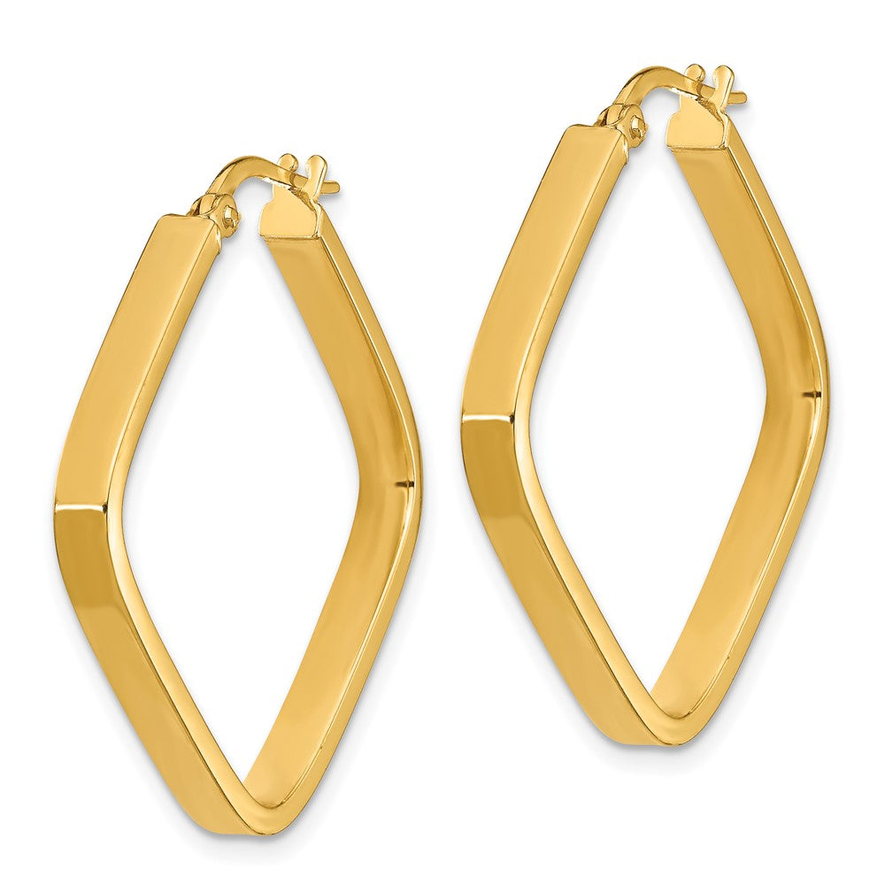 14K Gelbgold 2x2mm Quadratisch Creolen