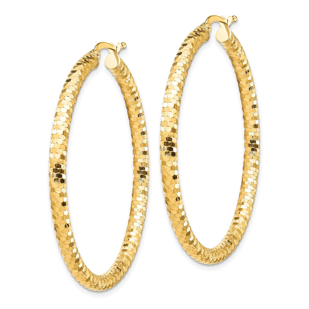 14K Gelbgold 3x35mm Diamantiert Creolen