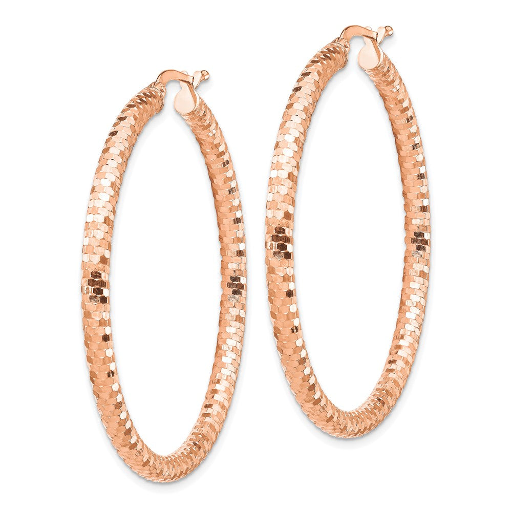 14K Roségold 3x35mm Diamantiert Creolen