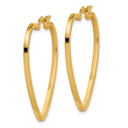 14K Gelbgold Poliert Herz Creolen