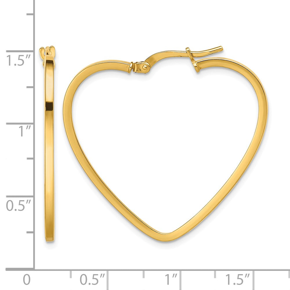 14K Gelbgold Poliert Herz Creolen