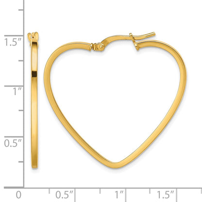 14K Gelbgold Poliert Herz Creolen