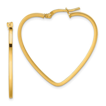 14K Gelbgold Poliert Herz Creolen