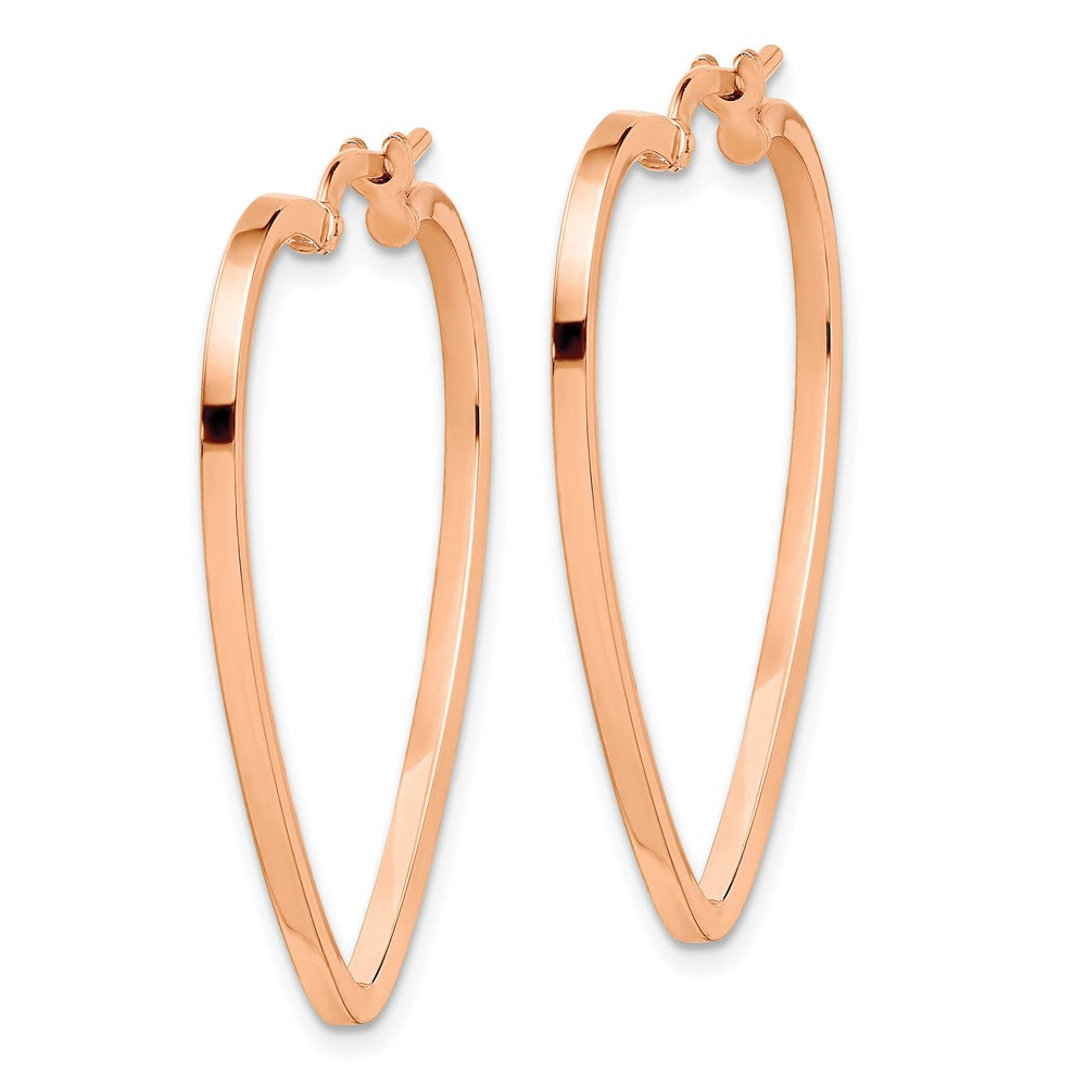 14K Roségold Poliert Herz Creolen