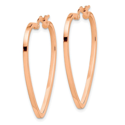 14K Roségold Poliert Herz Creolen
