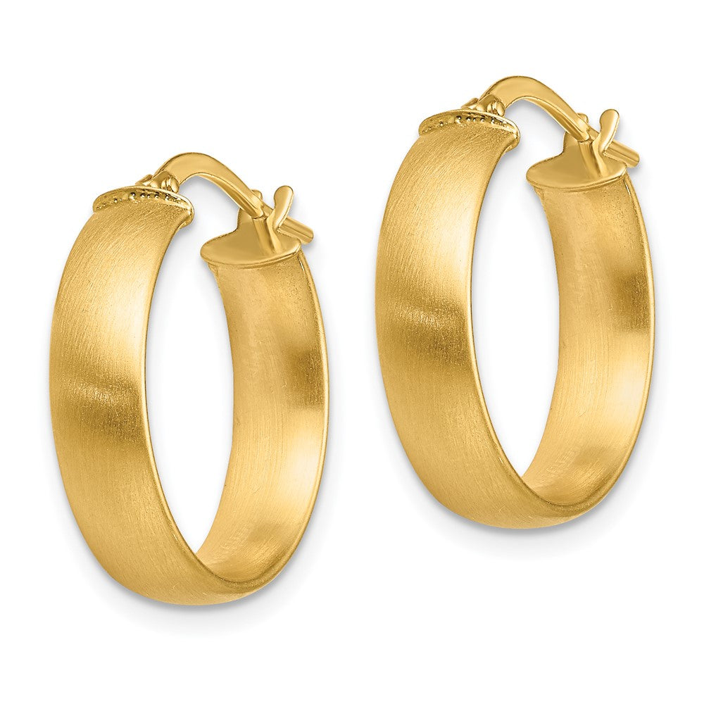 14K Gelbgold Klein 5mm Satiniert Creolen