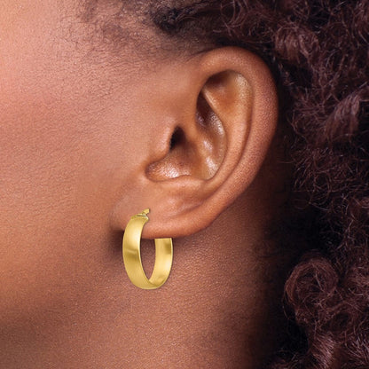 14K Gelbgold Klein 5mm Satiniert Creolen