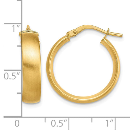 14K Gelbgold Klein 5mm Satiniert Creolen