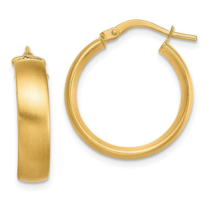 14K Gelbgold Klein 5mm Satiniert Creolen