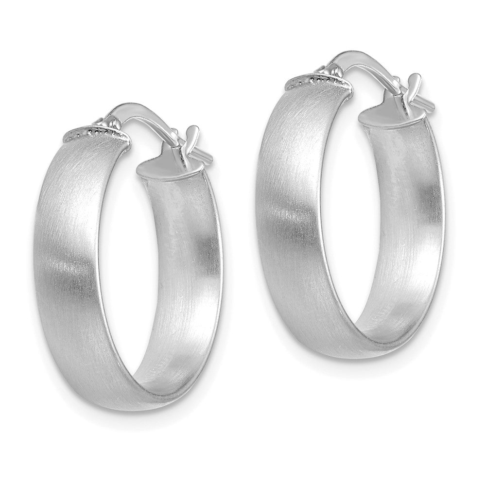 14K Weißgold Klein 5mm Satiniert Creolen