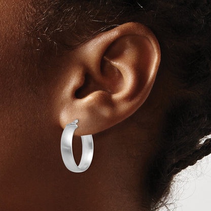 14K Weißgold Klein 5mm Satiniert Creolen