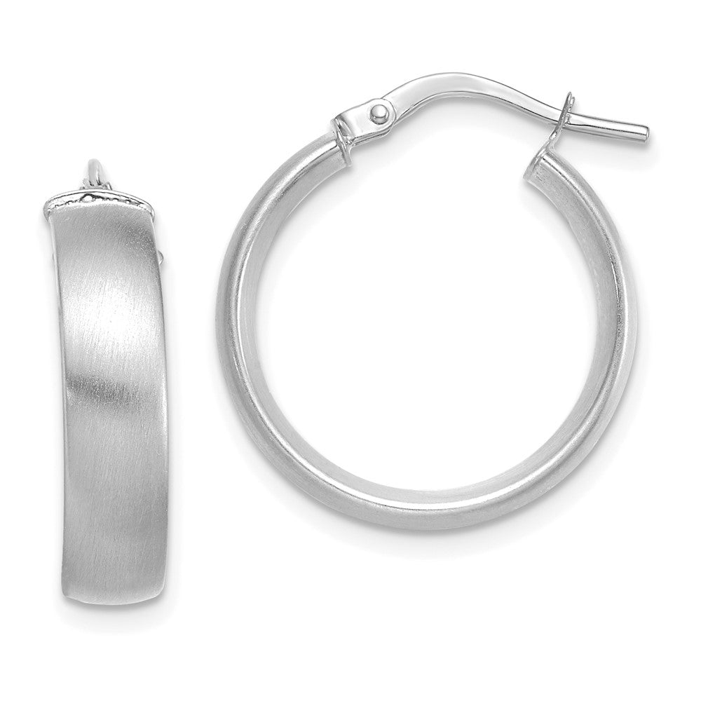 14K Weißgold Klein 5mm Satiniert Creolen