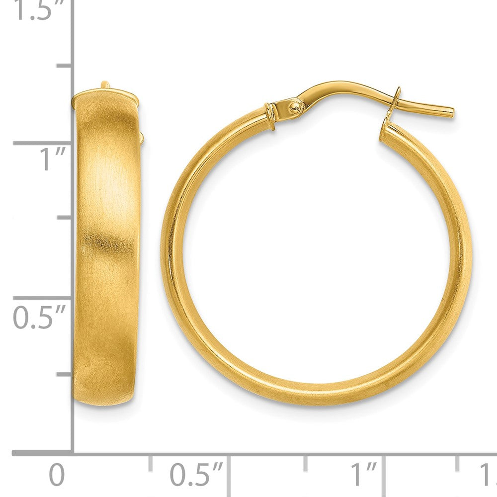 14K Gelbgold Mittel X5mm Satiniert Creolen