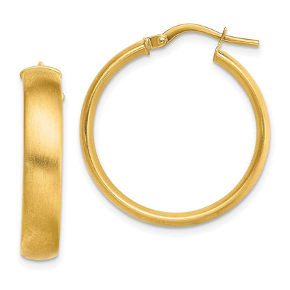 14K Gelbgold Mittel X5mm Satiniert Creolen
