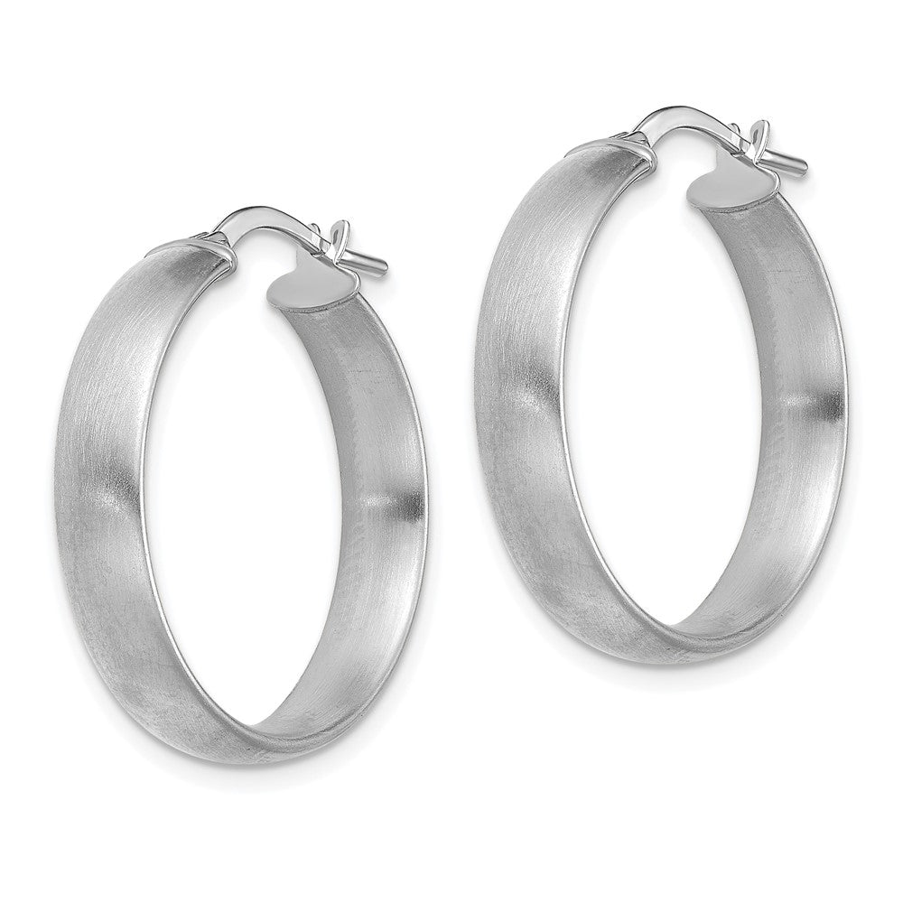 14K Weißgold Mittel 5mm Satiniert Creolen