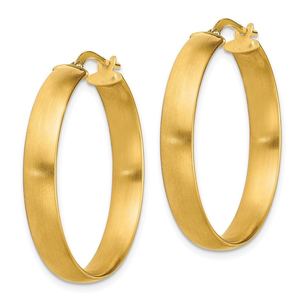 14K Gelbgold Groß 5mm Satiniert Creolen