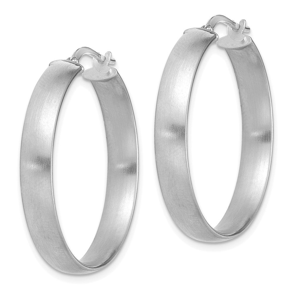 14K Weißgold Groß 5mm Satiniert Creolen