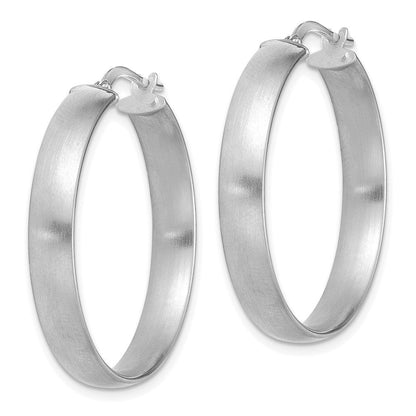 14K Weißgold Groß 5mm Satiniert Creolen