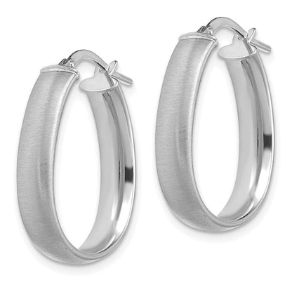14K Weißgold 4.85x18.5mm Satiniert Tropfen Creolen