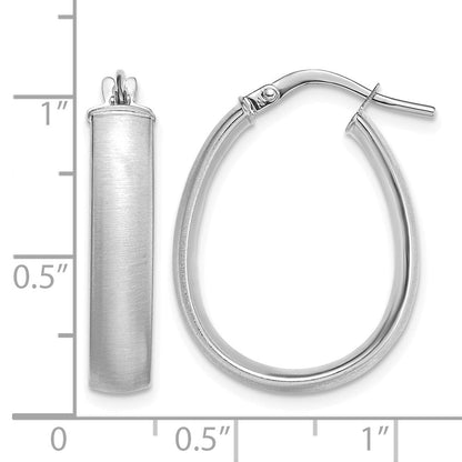 14K Weißgold 4.85x18.5mm Satiniert Tropfen Creolen