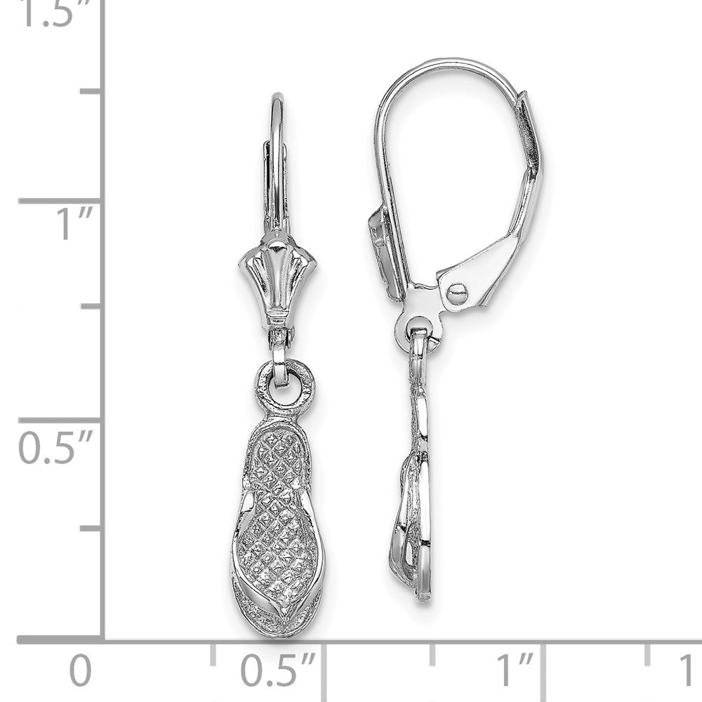 14K Weißgold Flip Flop Ohrhänger mit Brisur