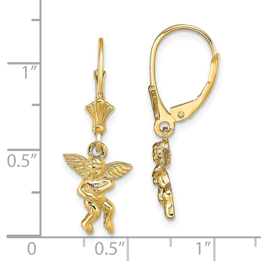 14K Gelbgold Engel Ohrhänger mit Brisur