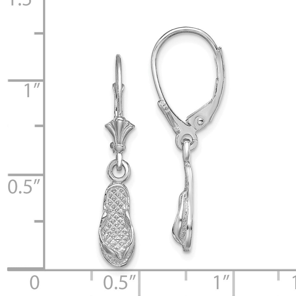 14K Weißgold Flip Flop Ohrhänger mit Brisur