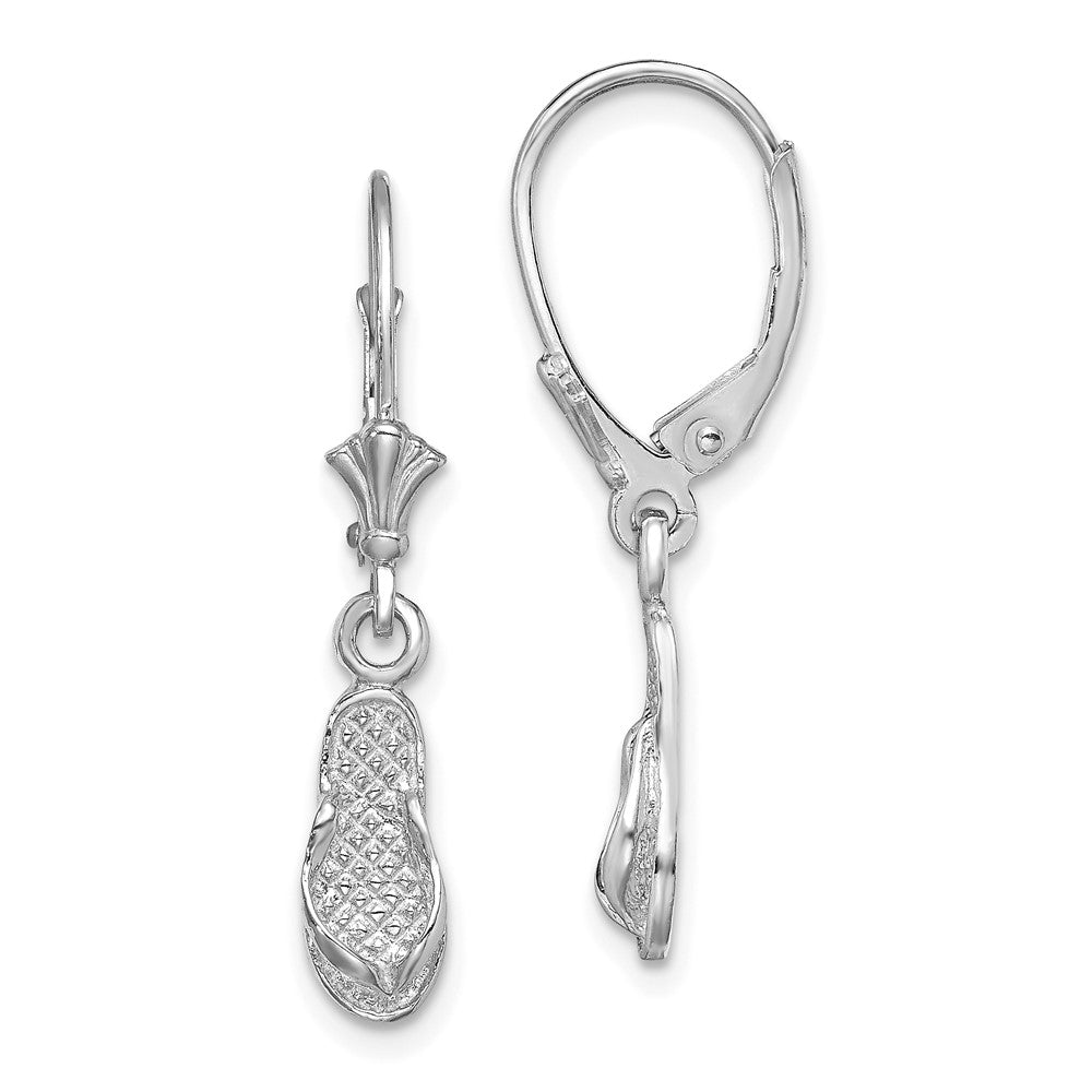 14K Weißgold Flip Flop Ohrhänger mit Brisur